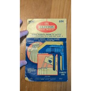 Vintage Clinton Pleat Maker Stainless Steel Sewing Tool Oakville Co 1961 Item 60